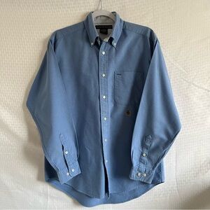 Tommy Hilfiger Vintage Button Down Lion Crest Long Sleeve Shirt Blue Size Small
